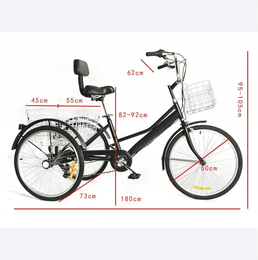 Dviratis Enero Rehabilitation 24", juodas