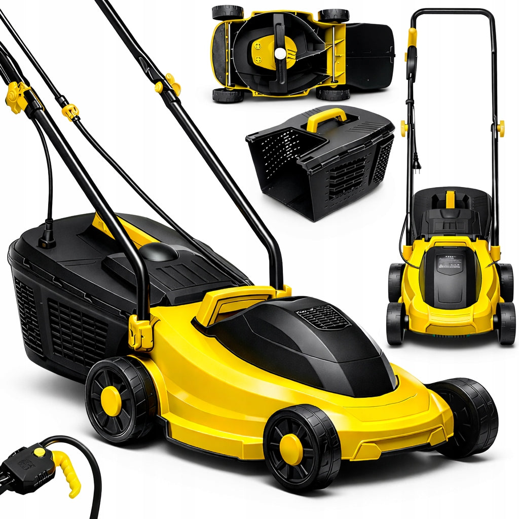 2400W ELECTRIC LAWN MOWER LARGE POWER BASKET 30L 32CM AGILE ONDRAGON