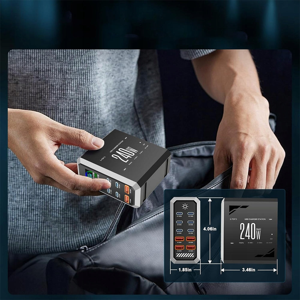 240W GAN MULTIPORT CHARGER FOR IPHONE IPAD SAMSUNG GALAXY AND NINTENDO Manufacturer code 4059752993494