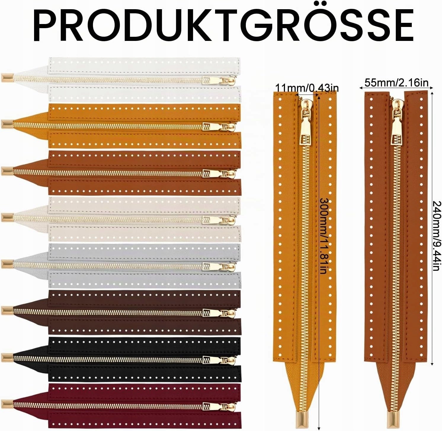 24CM LEATHER ZIPPER FOR BAGS SEWING WALLETS DIY RIBBON Manufacturer code Bez marki