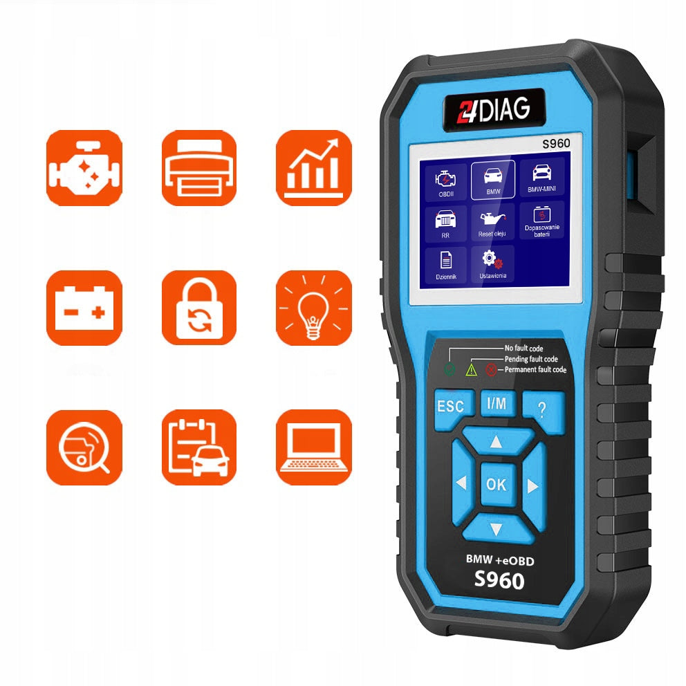 24DIAG S960 BMW MINI OBD2 INTERFACE DIAGNOSTIC TESTER COMPUTER SCANNER PL EAN (GTIN) 5904954303307