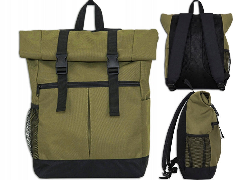 24L RPET Roll Top Backpack for Laptop A4 School City Sports Hiking