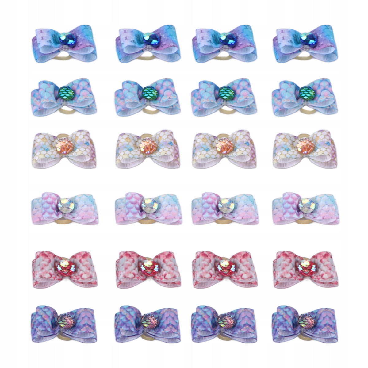 24PCS ELASTIC BAND DOG CAT CARE PET BOWKNOT HS