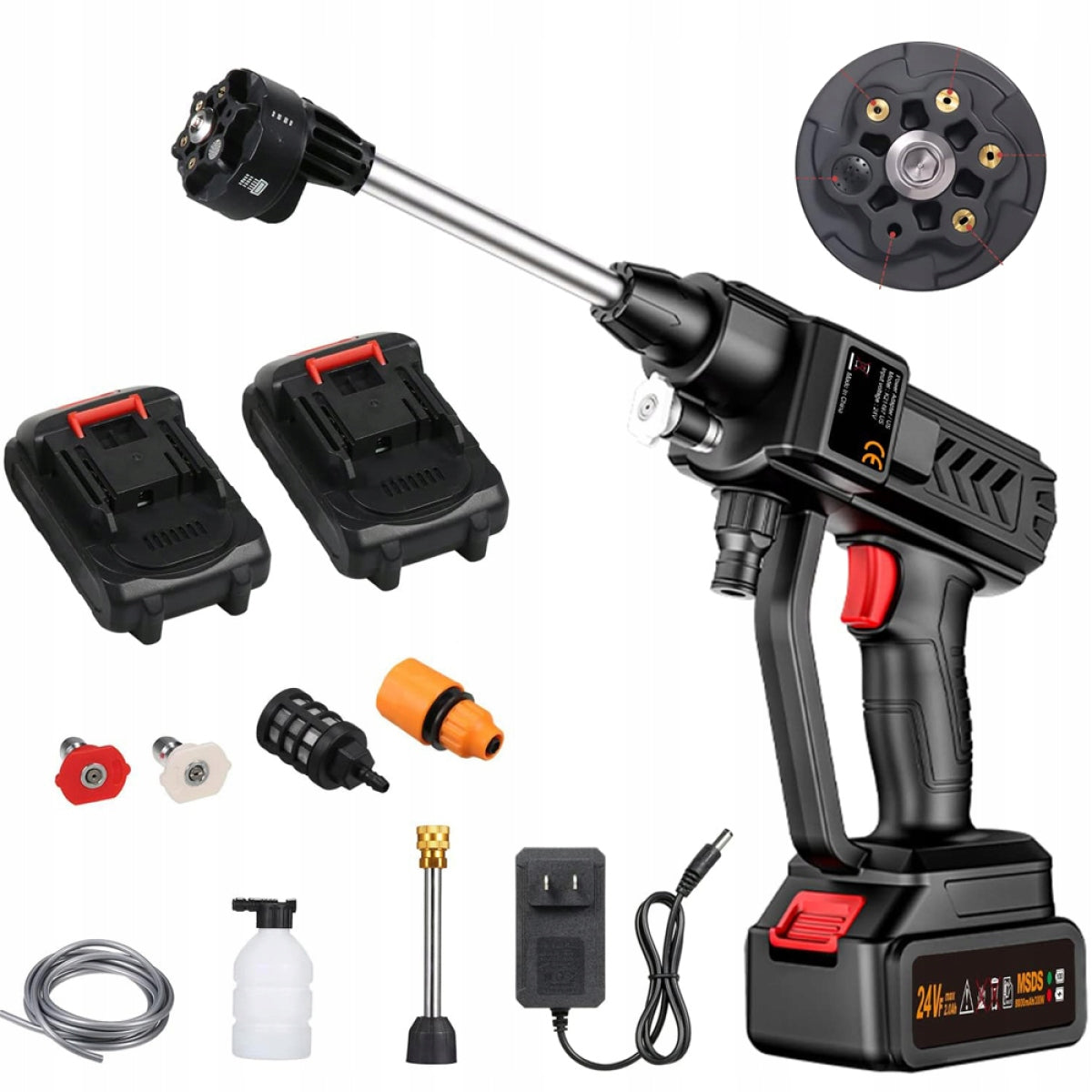 24V 30BAR CORDLESS PRESSURE WASHER + 2 BATTERIES