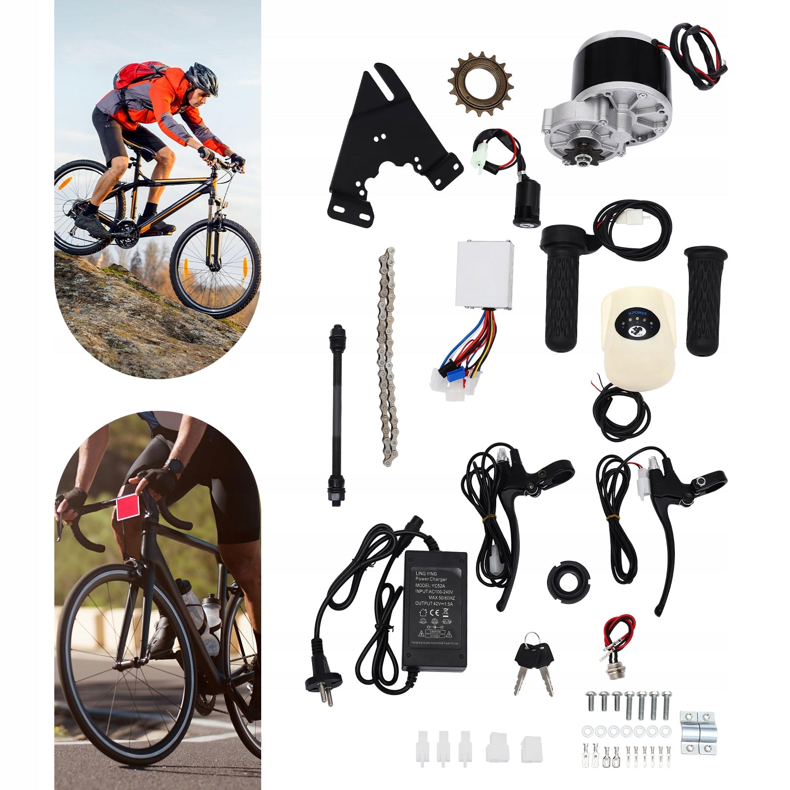 24V250W BIKE TO ELECTRIC CONVERSION KIT WITH POWER SUPPLY Packaging status original