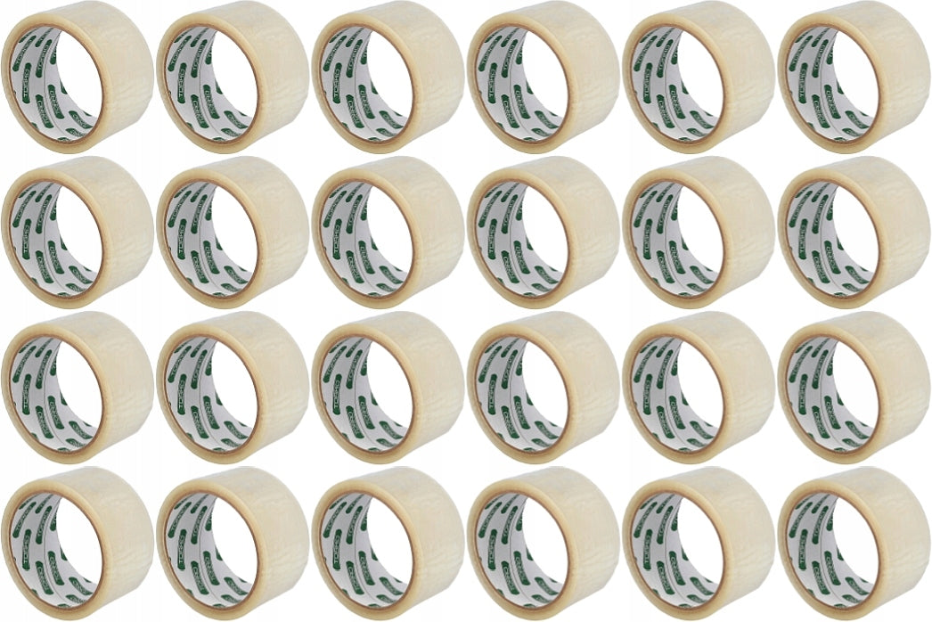 24x PACKING TAPE TRANSPARENT PACKING TAPE COLORLESS BOPP 48mm 50yd