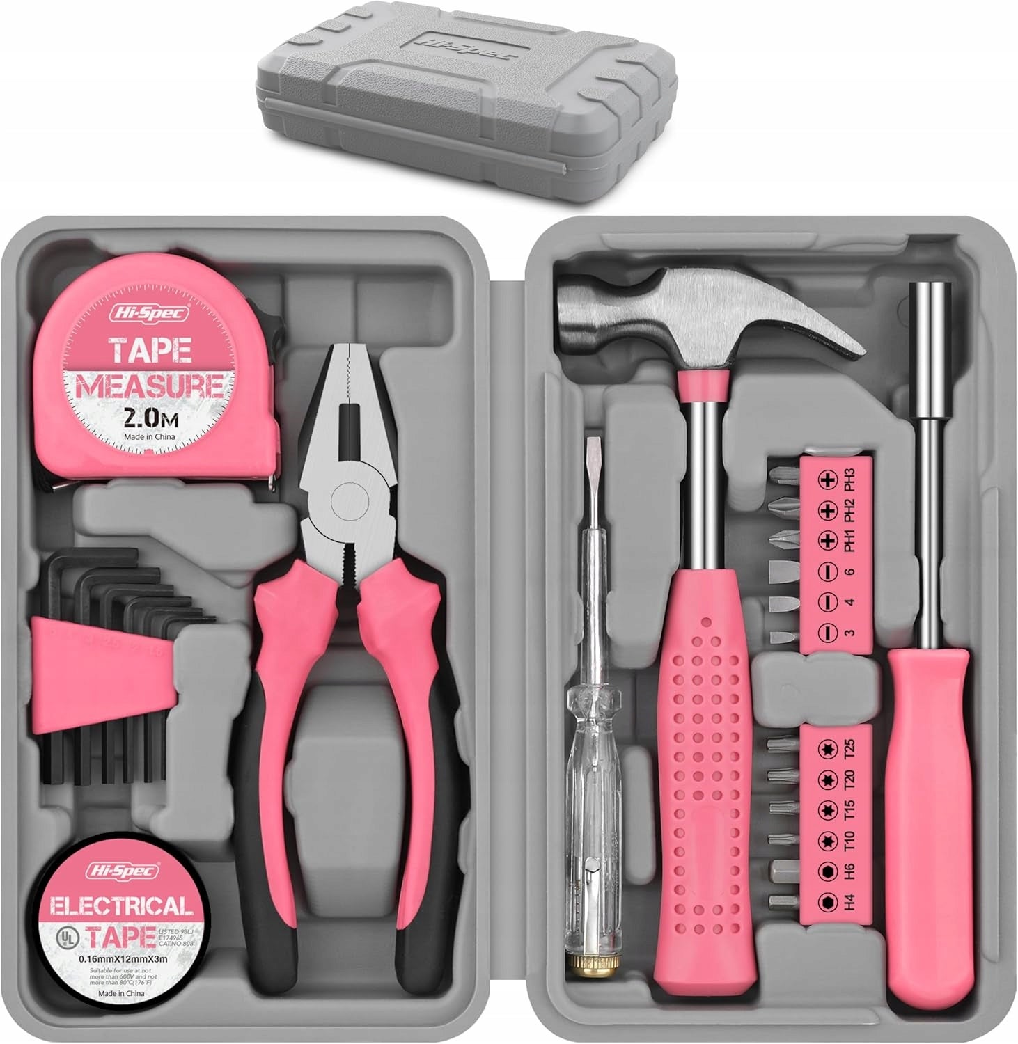 24x SMALL HOME TOOL SET HAND TOOLS FOR WOMEN PINK