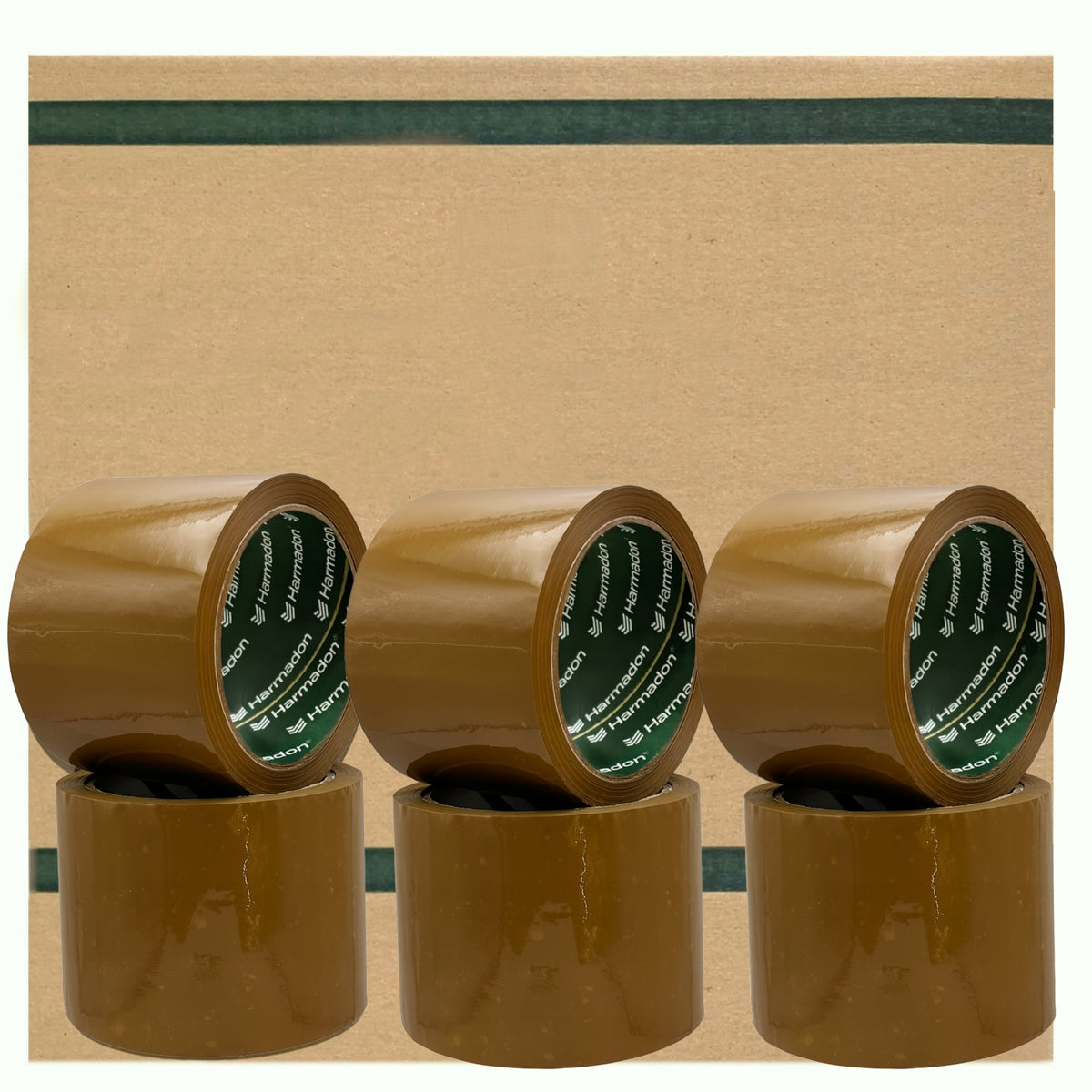 24x SOLVENT PACKING TAPE ADHESIVE BROWN WIDE 75mmx 60m FOR CARTONS