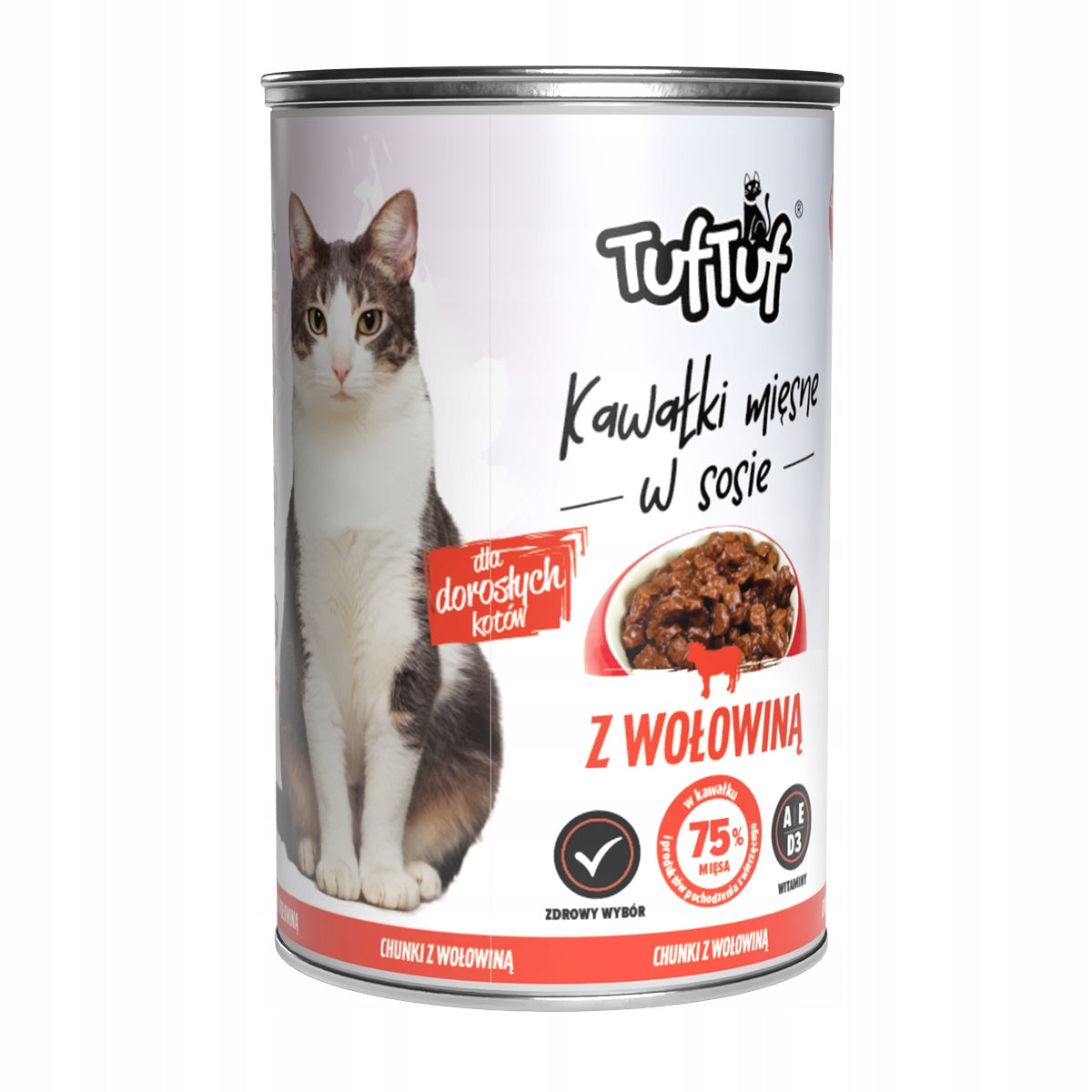24x415g Wet cat food Tuf Tuf meat pieces MIX flavors 9,96kg Brand Tuf Tuf
