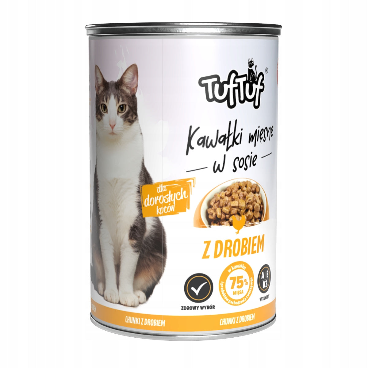 24x415g Wet cat food Tuf Tuf meat pieces MIX flavors 9,96kg Manufacturer code 5906641639423