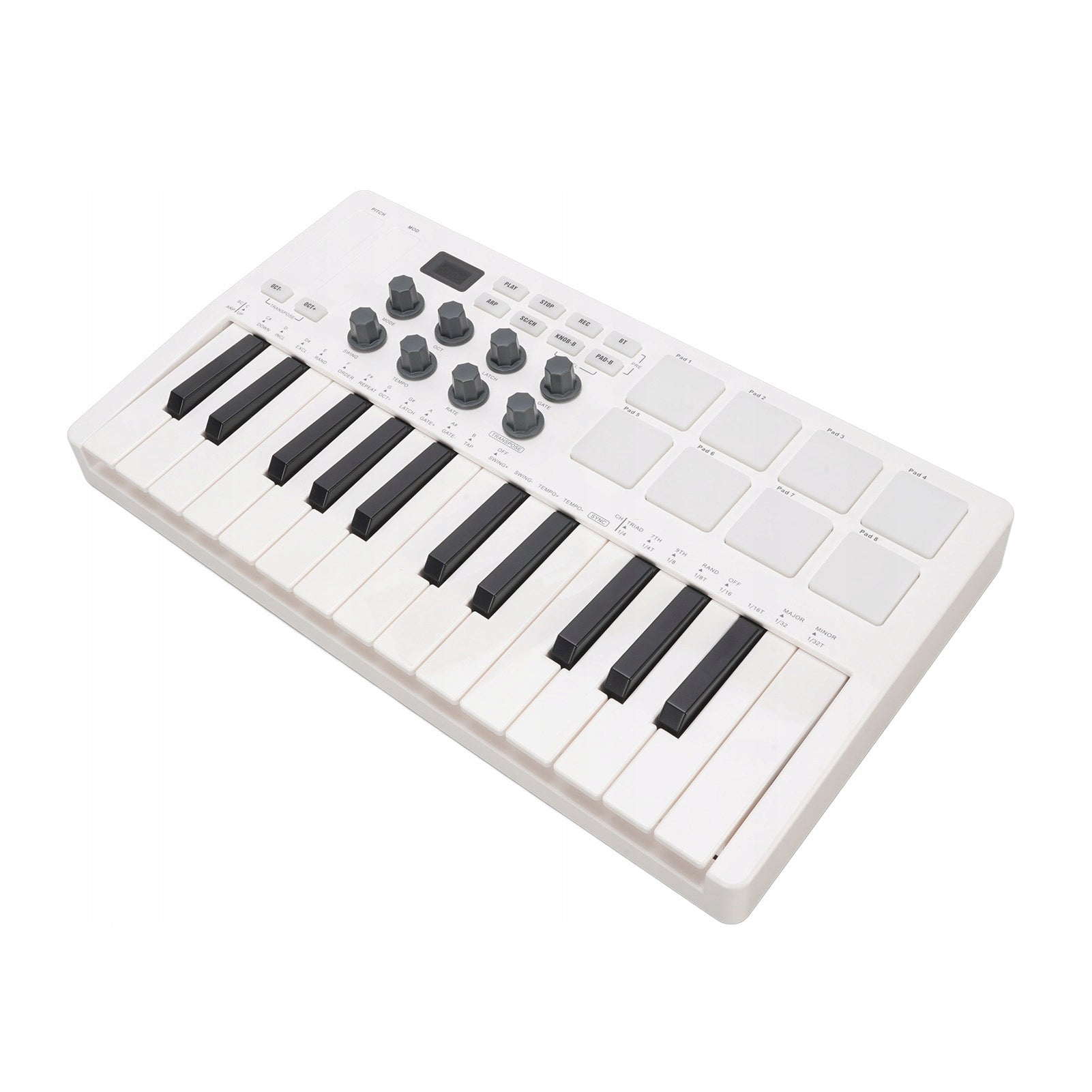 25 Key MIDI Keyboard Portable Bluetooth MIDI Keyboard with 8 S6