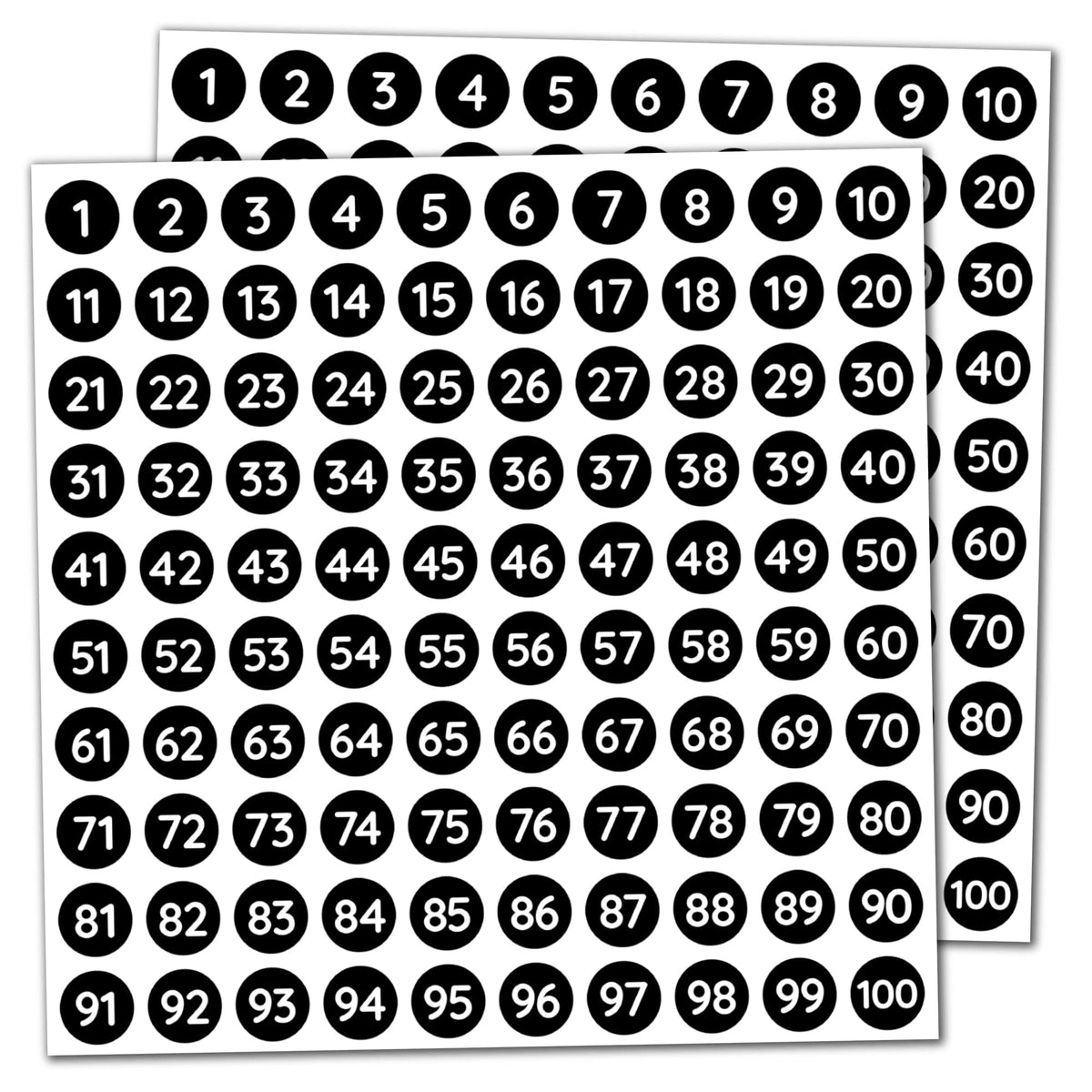 25 SHEETS - 1-100 LABELS SELF ADHESIVE STICKERS WITH NUMBERS FOR HOME