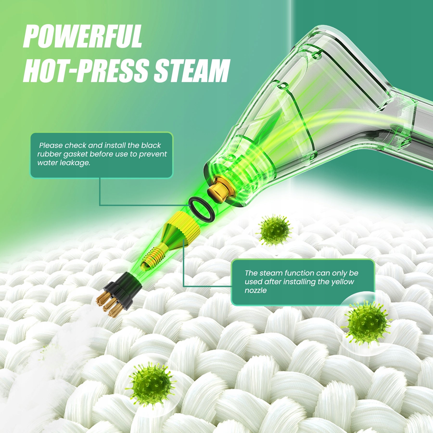 2500W 4.5Bar Steam cleaner, 1200ml, 6-speed and 4 attachments Brand no brand