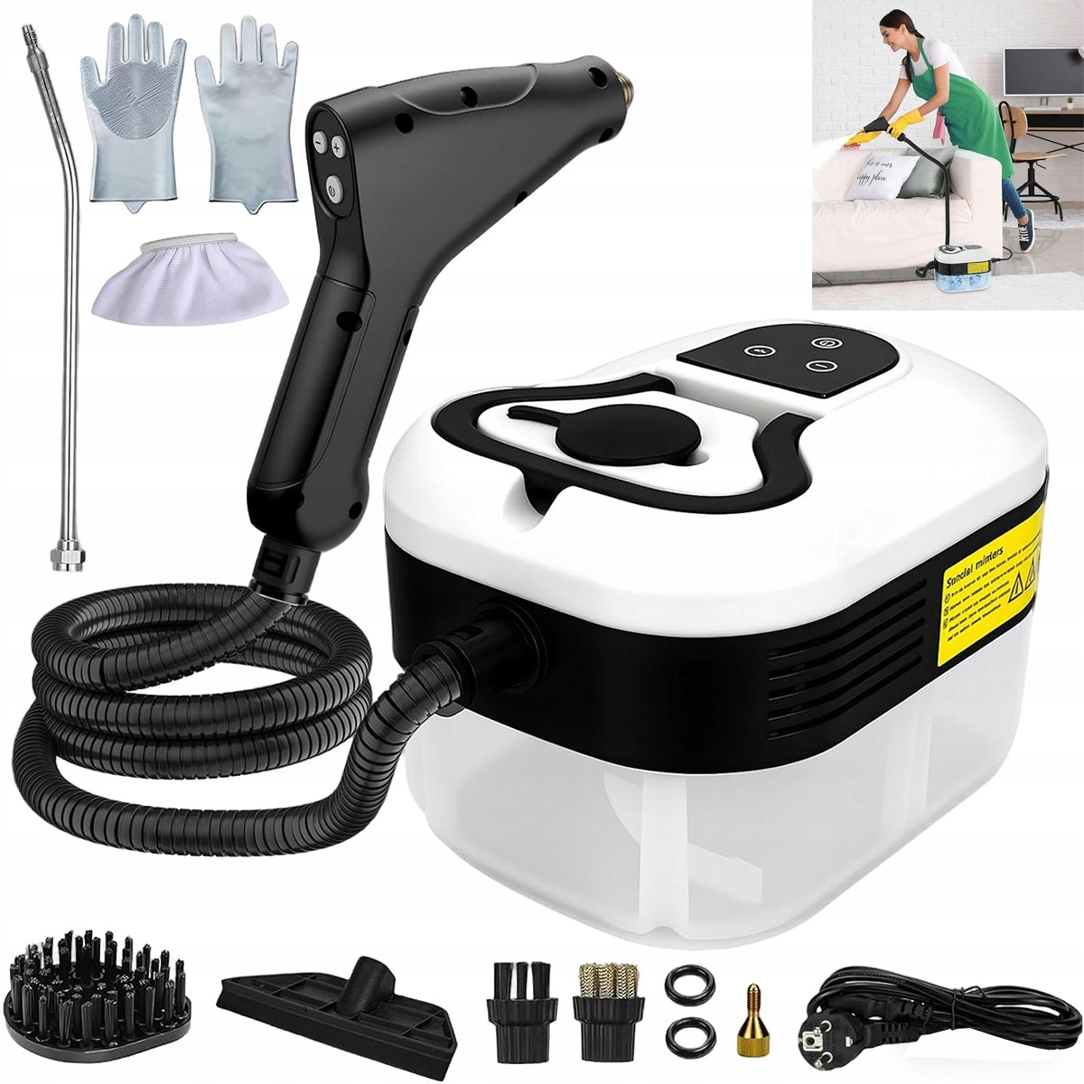 2500W 4.5Bar Steam cleaner, 1200ml, 6-speed and attachments