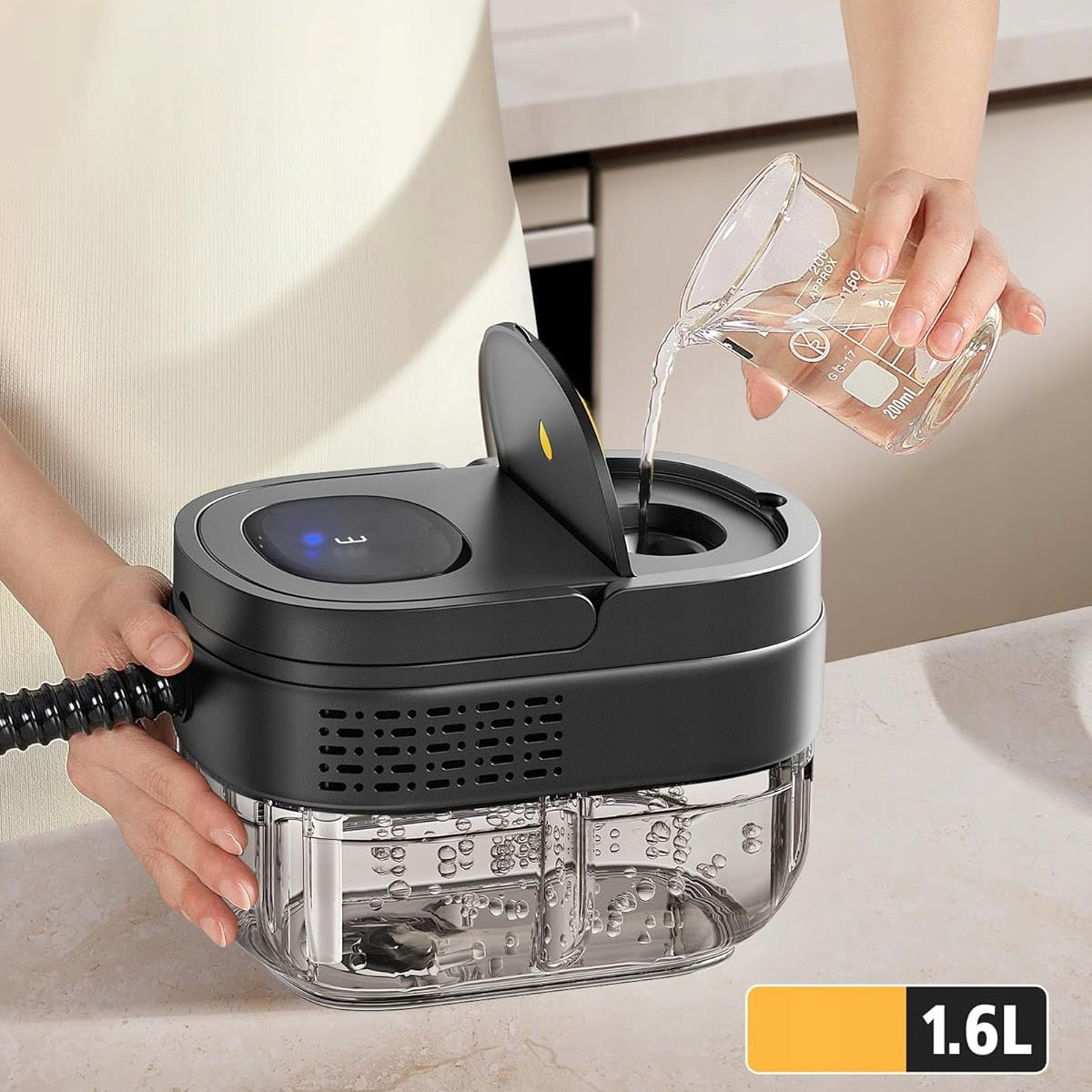 2500W HANDHELD STEAM CLEANER, STEAM VACUUM CLEANER FOR ALL KITCHEN FURNITURE Power cable length 1.5 m