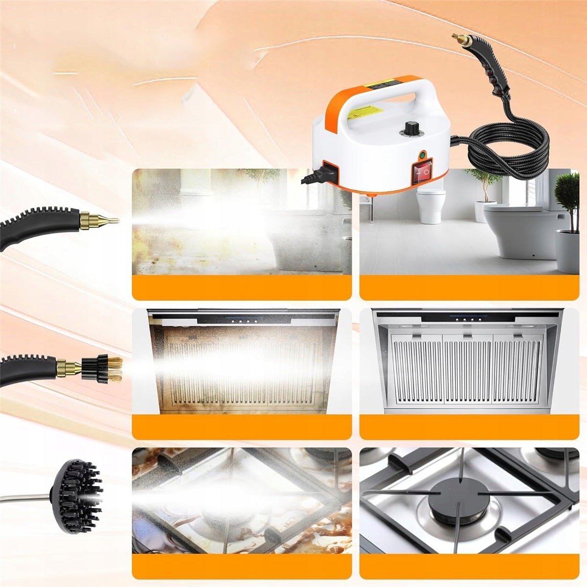 2500W High Pressure Steam Cleaner 6 Levels For Carpet And Upholstery Packaging status original
