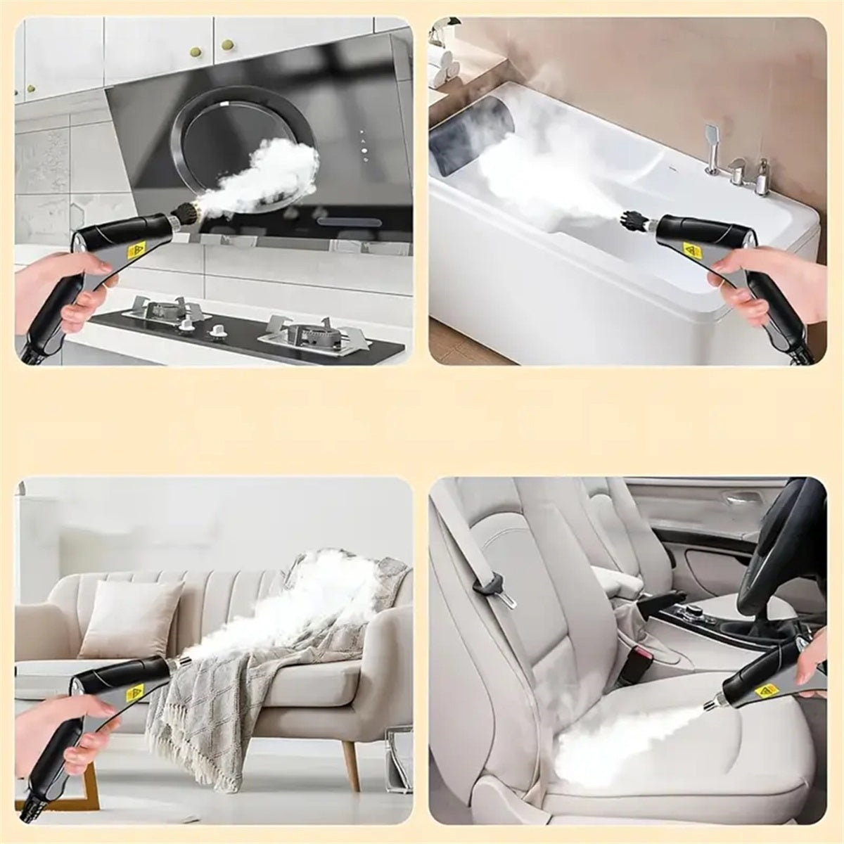 2500W STEAMER WITH LARGE TANK 1200ML FOR FLOOR CLEANING Product depth 13.9 cm