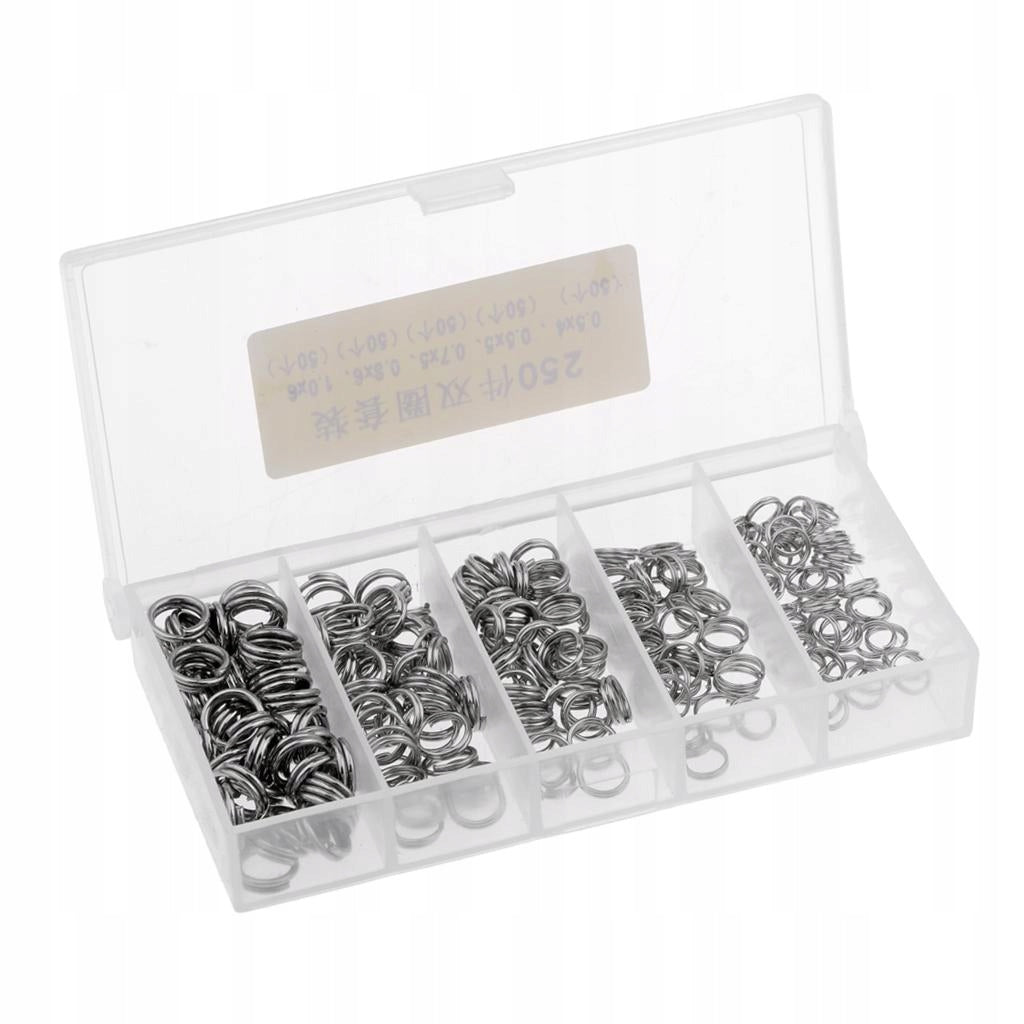 250Pcs Fishing Solid Stainless Steel Snap Split Lure Tackle Connector