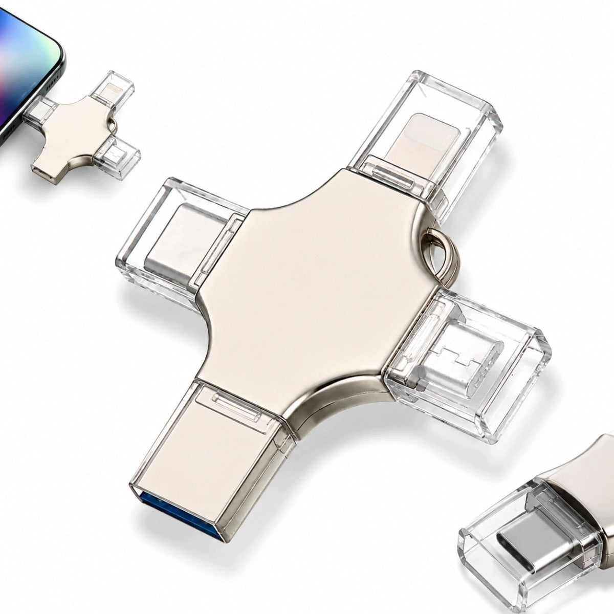 256GB 4in1 USB-C Lightning Micro-USB Fast USB Flash Drive