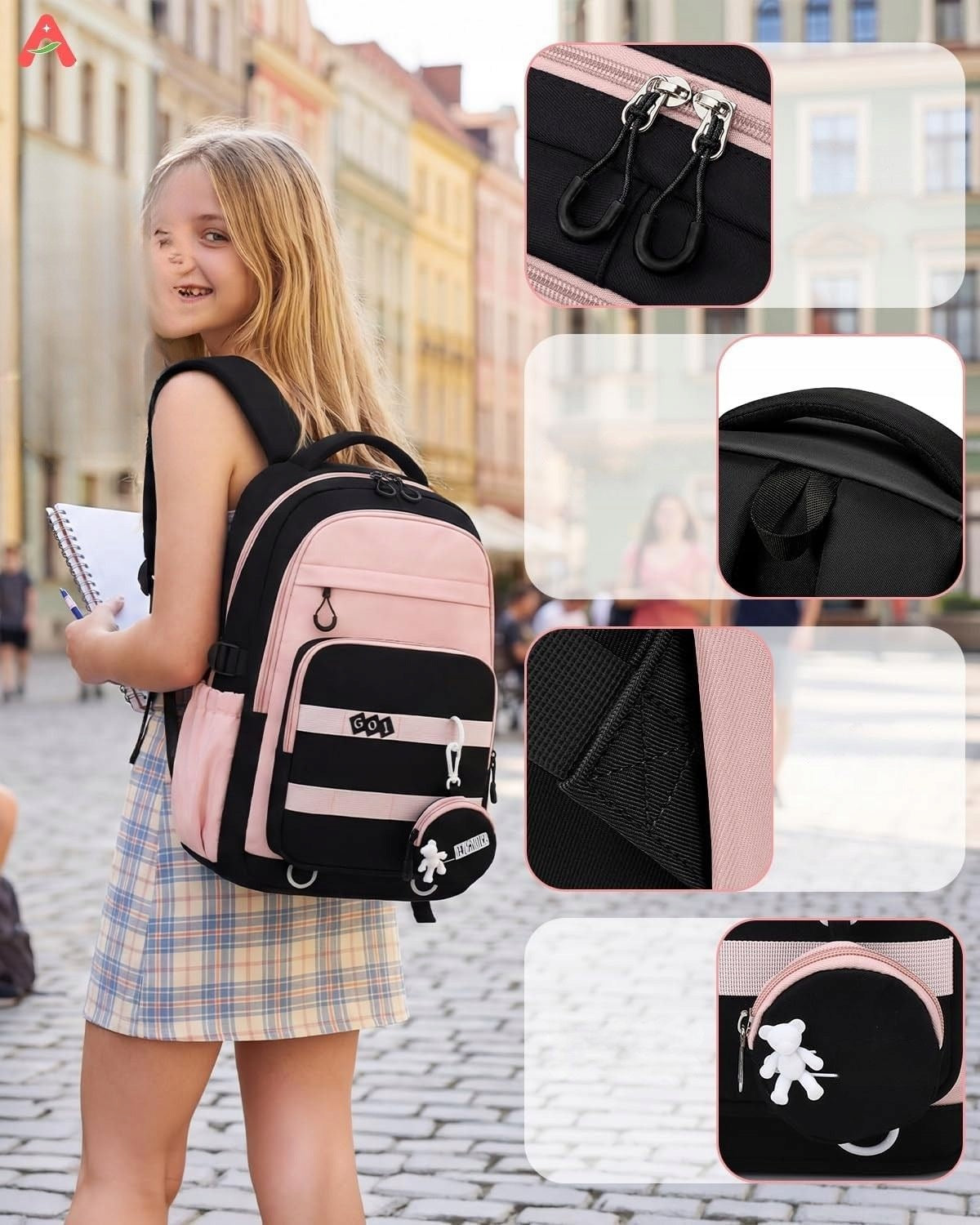 25L SCHOOL BACKPACK FOR LAPTOP 15,6" WATERPROOF REFLECTIVE Packaging status original