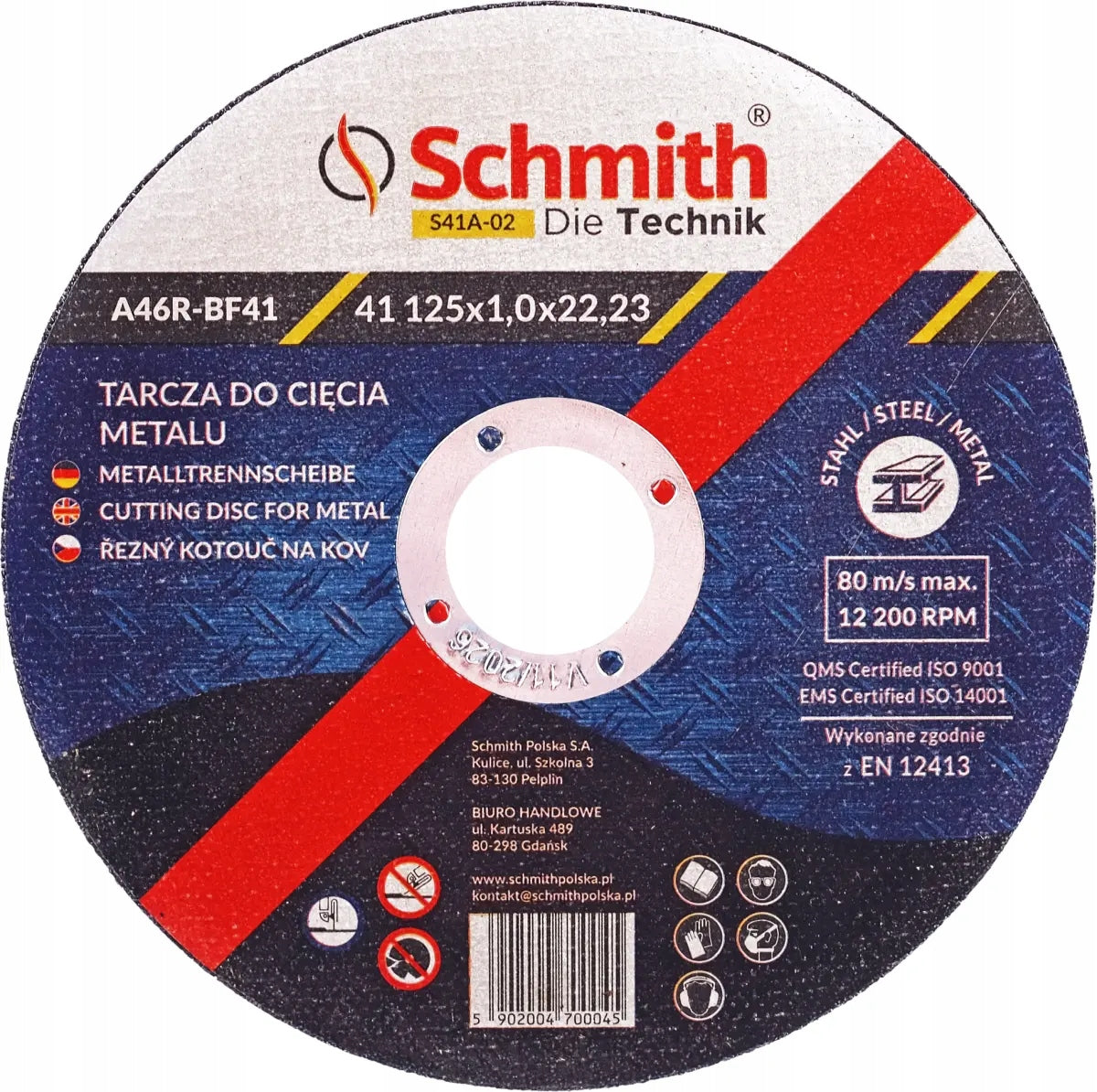 25x Metal cutting disc 125x1,0 mm angle grinder Schmith Manufacturer code SCHZW2