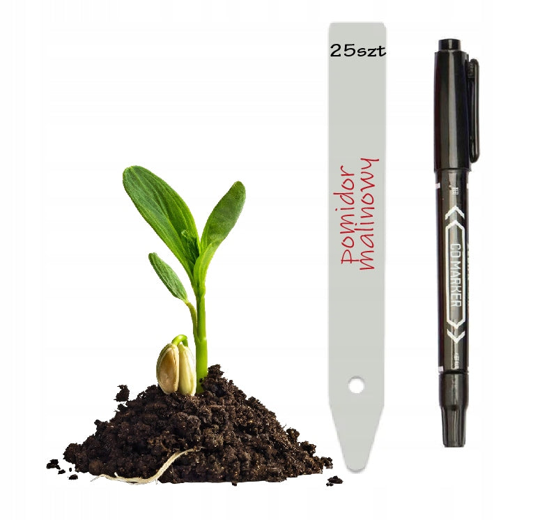 25x PLANT DESCRIPTION PLATE STANDING GREENHOUSE POTS + MARKER