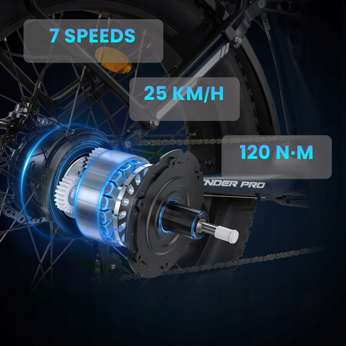26"Electric Vehicle RATTAN Pathfinder PRO 750W 40km/h 48V 18Ah 120km BMS Foldability partially assembled, calibrated