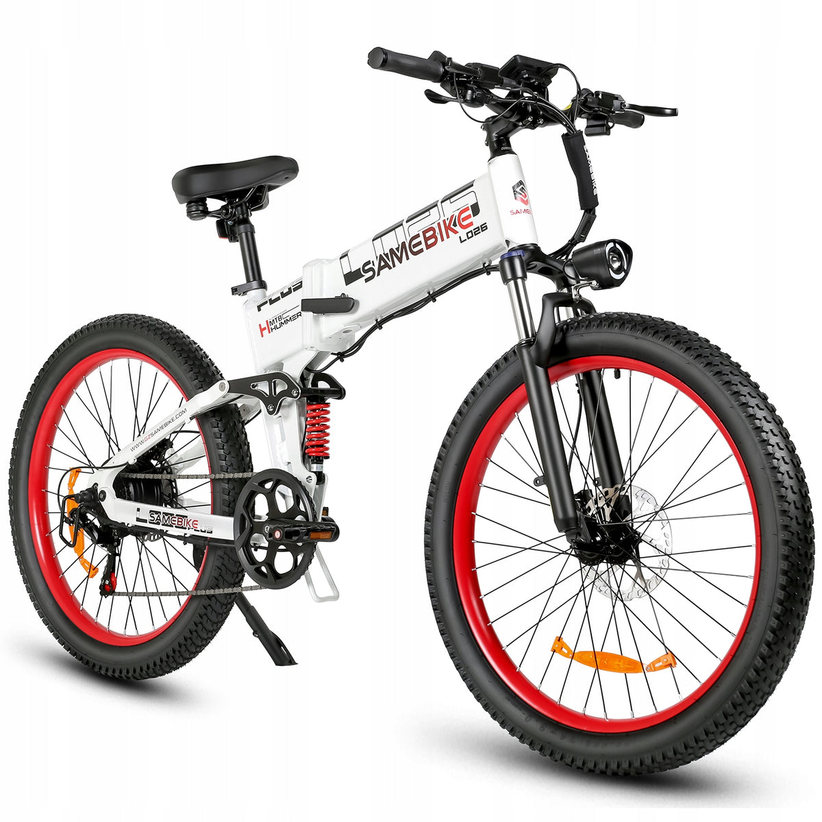 26''Folding electric vehicle LO26 PLUS 1000W 45KM/H 48V15AH 100KM OFFROAD Manufacturer code SAMEBIKE LO26-PLUS white