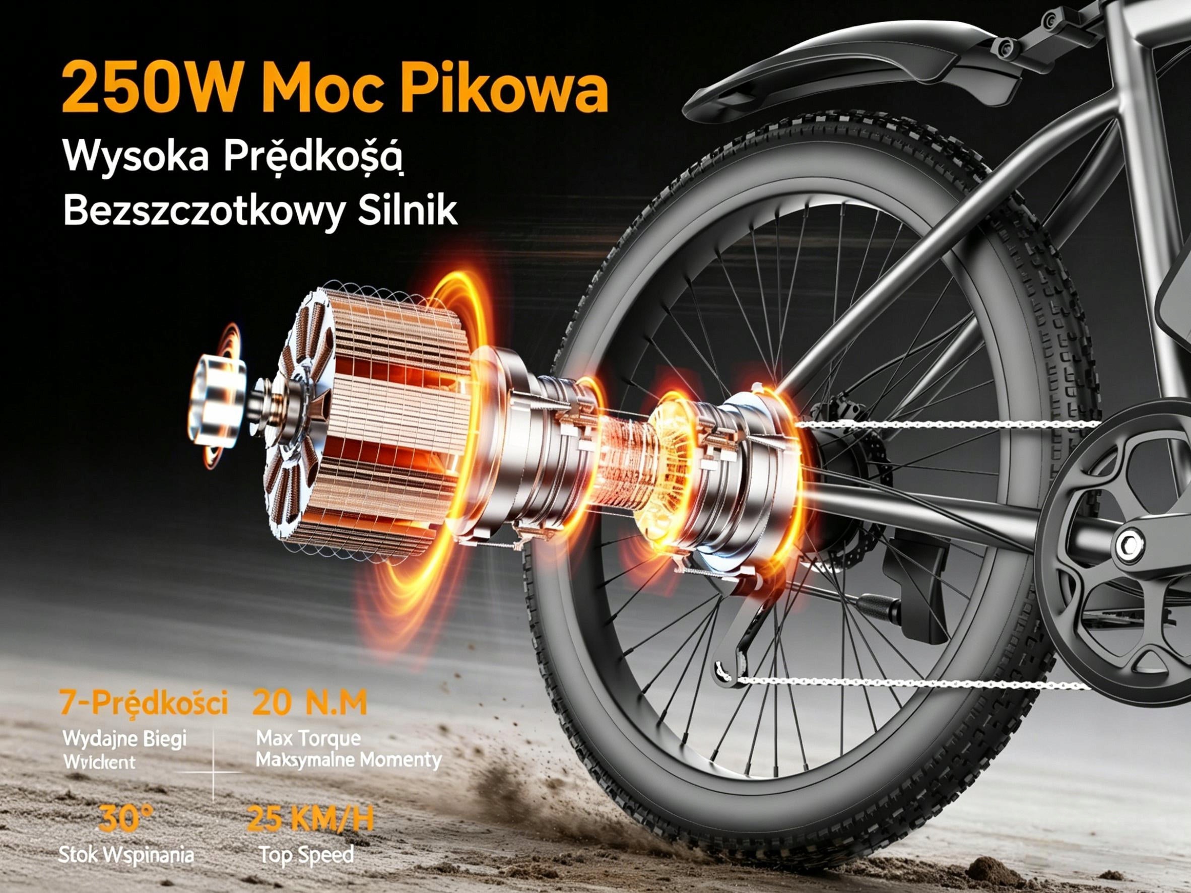 26" ROWER MIEJSKI ELEKTRYCZNY E-bike MTB 48V 624 Wh Manufacturer code JY-G73-W