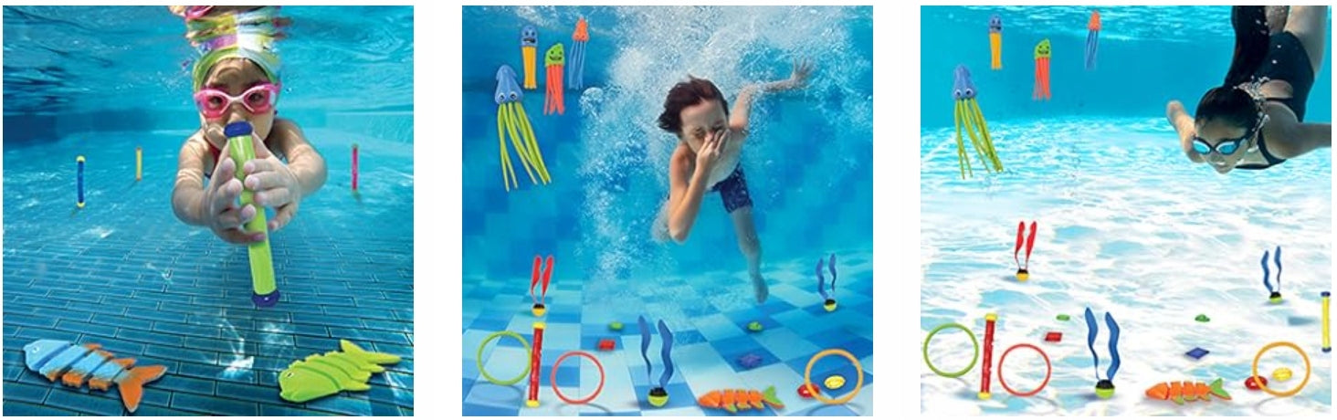 26x DIVING BATHTUB WATER TOYS SET COLORFUL + BAG Kind balls