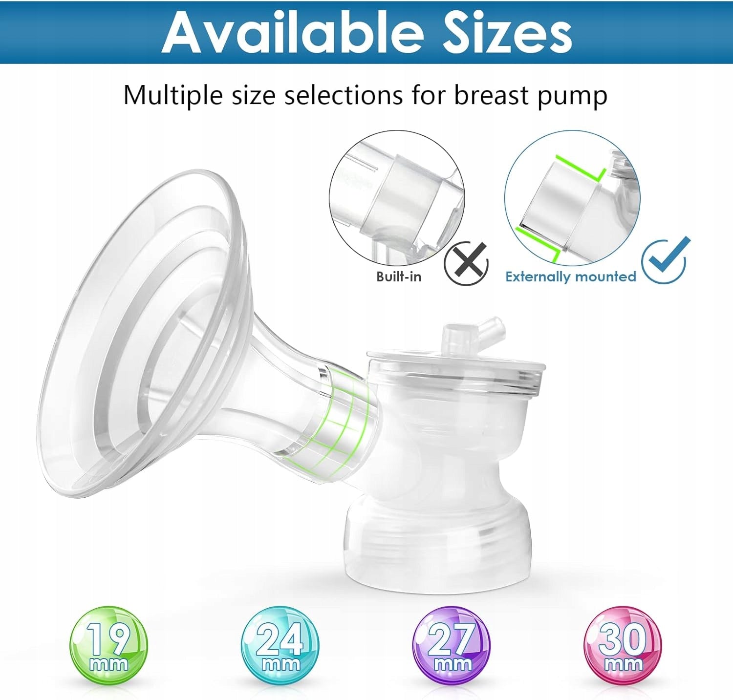 27mm breast pump tip flange compatible with Medela/Momcozy/Spectra/Elvie Medical device no