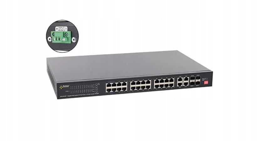 28-Port PoE Switch SFG128WP-BT Without Power Adapter for 24 IP Cameras