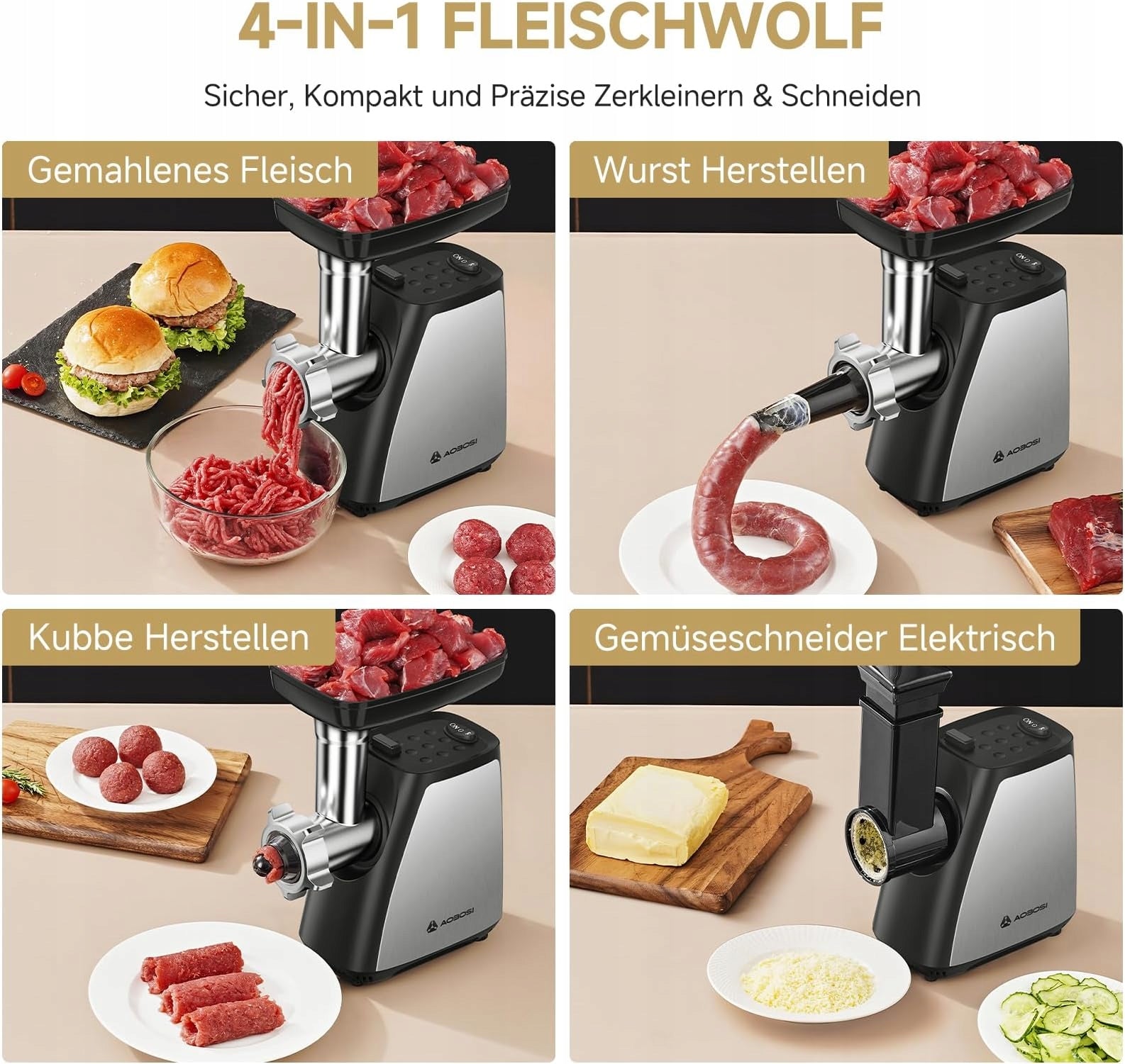 2800W ELECTRIC MEAT GRINDER FOR GRINDING 4IN1 TART SAUSAGES Manufacturer code MGC04