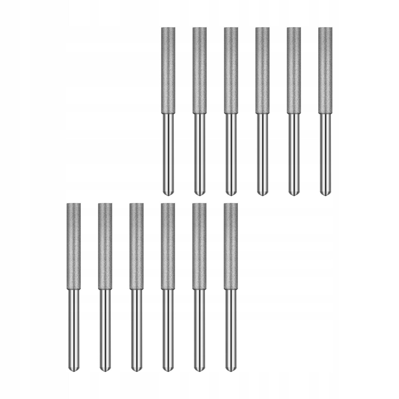 Grandinės galąstuvų rinkinys, 12 vnt., 4 mm, sidabrinės spalvos
