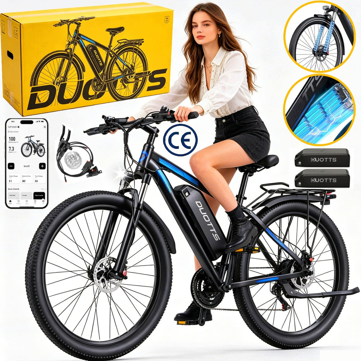 29''Unisex Electric vehicle Duotts C29-L dual battery 1000W 48V15AH 55km/h