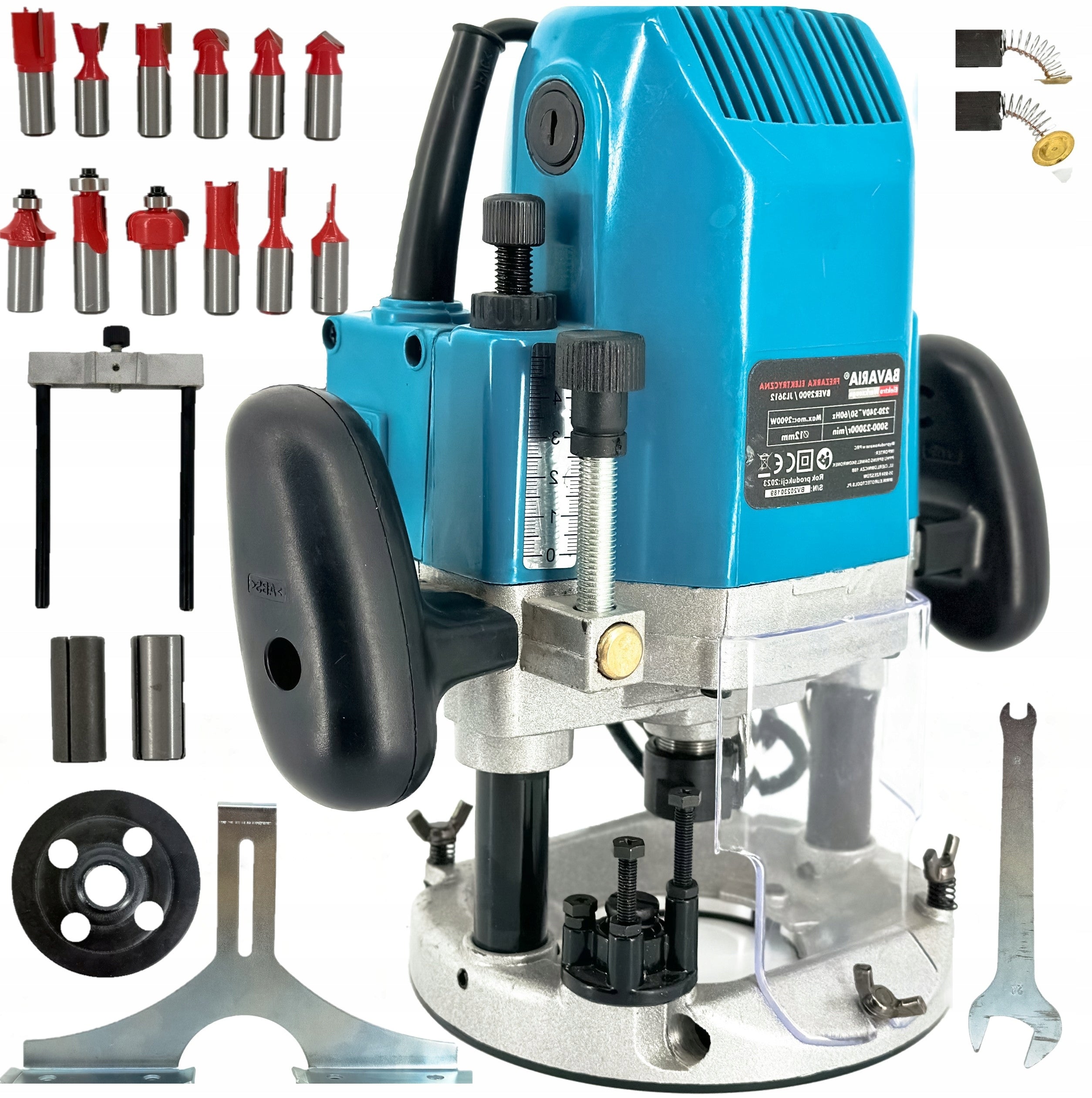 2900W SPINDLE MILLING MACHINE FOR WOOD + CUTTERS CASE SET STRONG