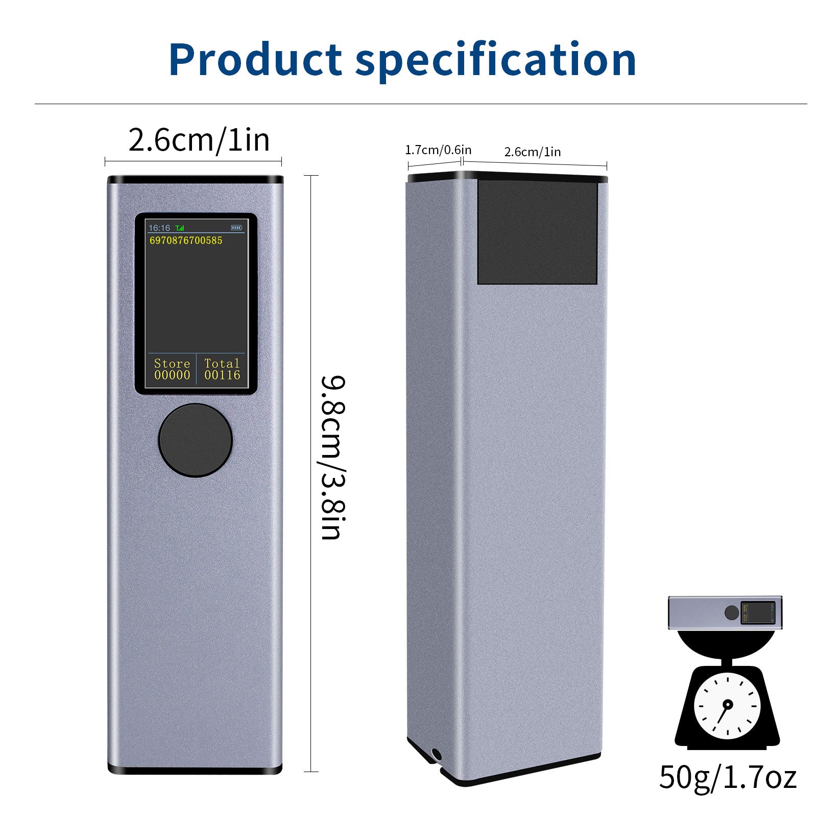 2D 1D QR Barcode Scanner with TFT Screen Wireless Connection and p Printing technology other