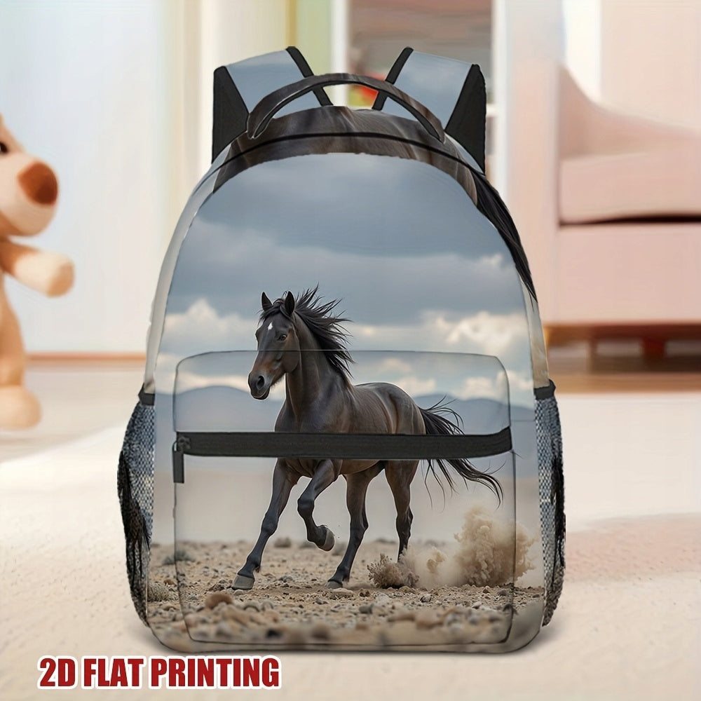2D Animal Horses Backpack - Chic, Trendy, Campus, Travel, Commute