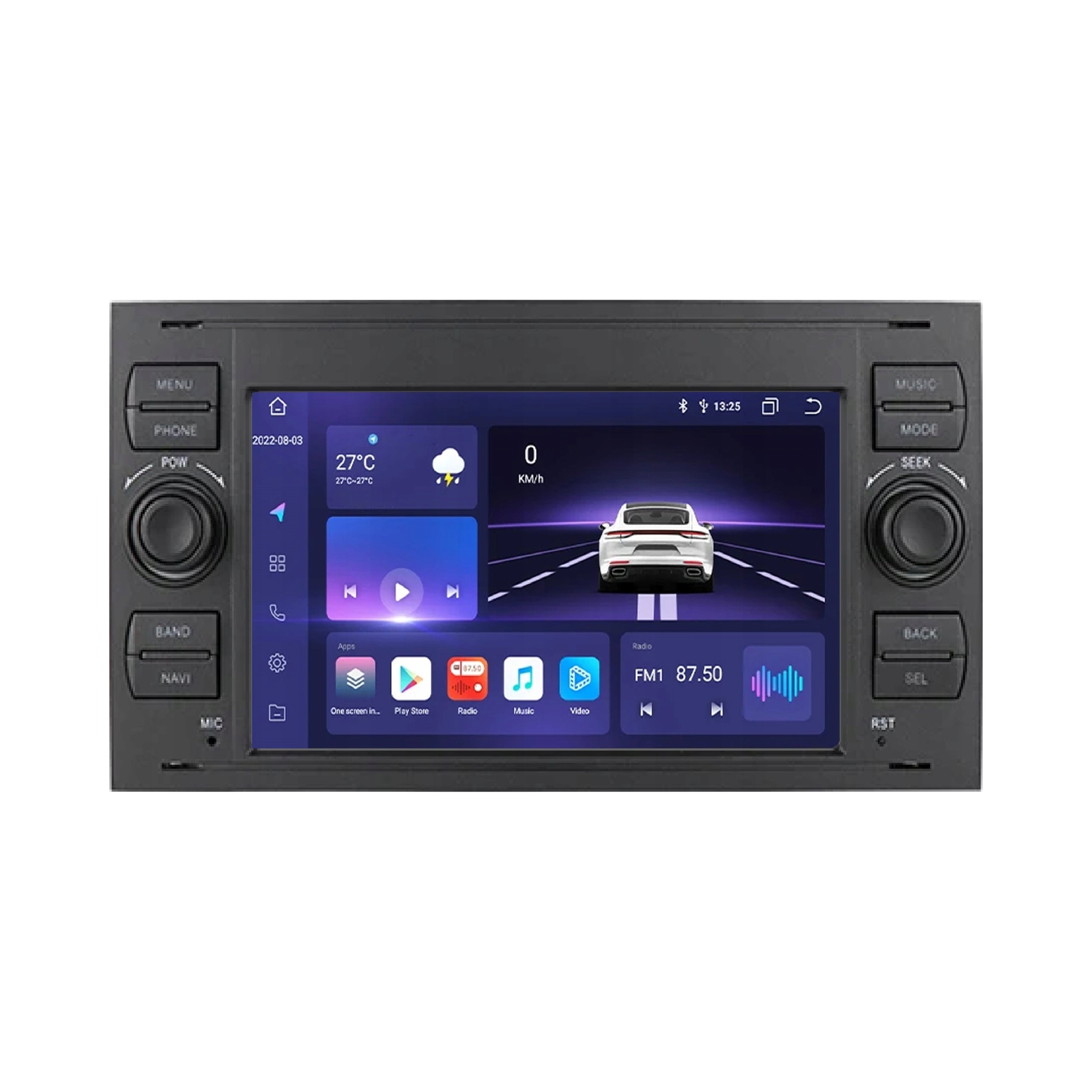 2DIN ANDROID RADIO NAVIGATION FOR FORD FIESTA KUGA MK1 1 AND 6/128GB CARPLAY 4G Manufacturer code 7SRC06FOCUS7001HB