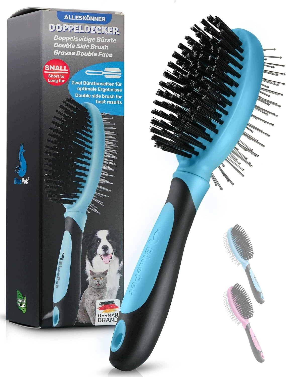 2IN1 BRUSH FOR CAT DOGS LONG AND SHORT HAIR S-M BLUE