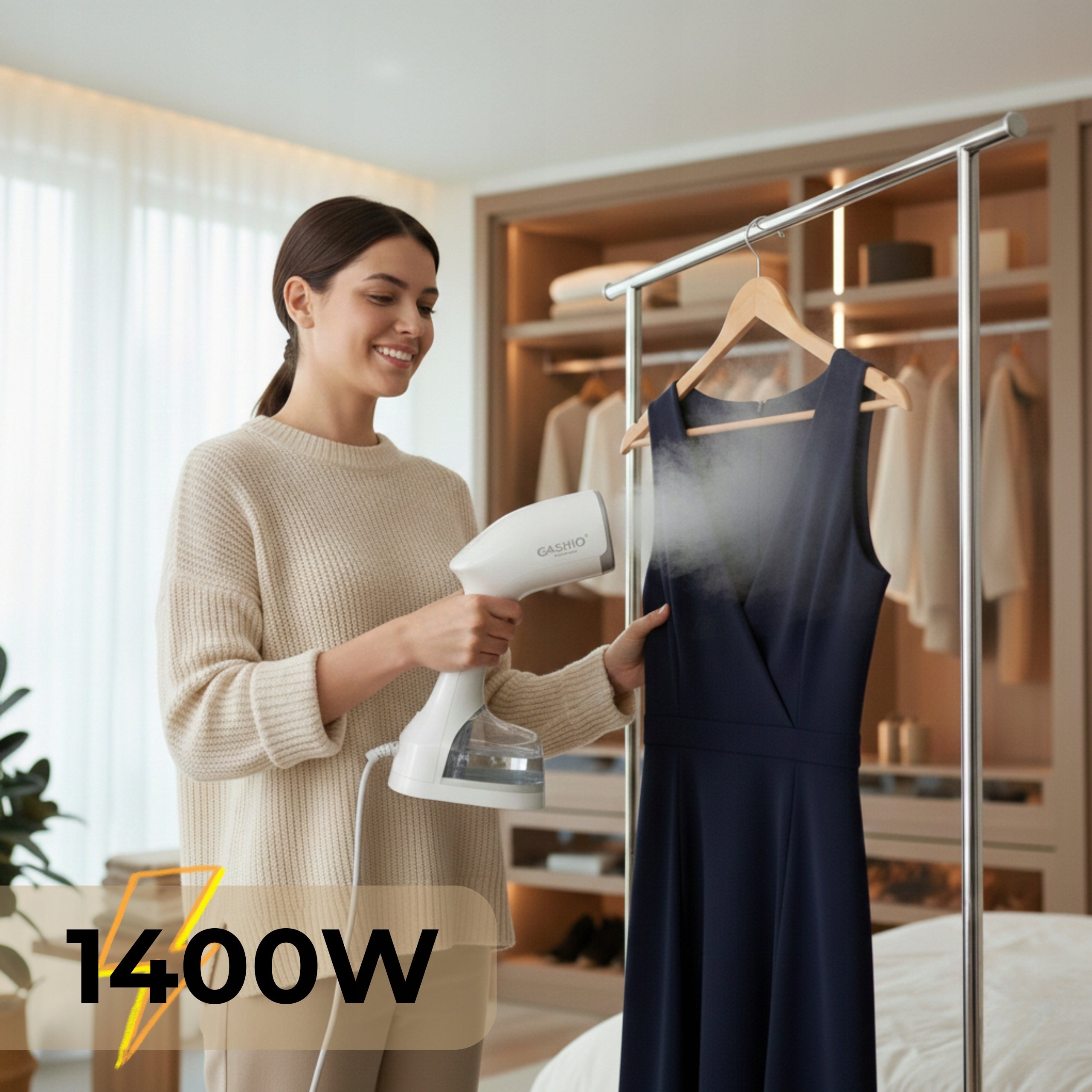 2IN1 CLOTHES STEAMER HAND STEAMER FOR CLOTHES 1400W HS6008 Model Parownica Do Ubrań HS6008