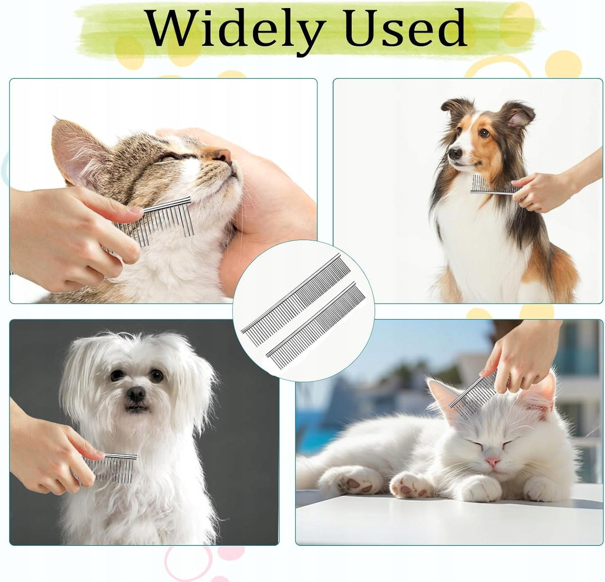 2IN1 COMB FOR DOGS AND CATS STAINLESS STEEL ROUNDED TEETH Manufacturer code 5908040714169