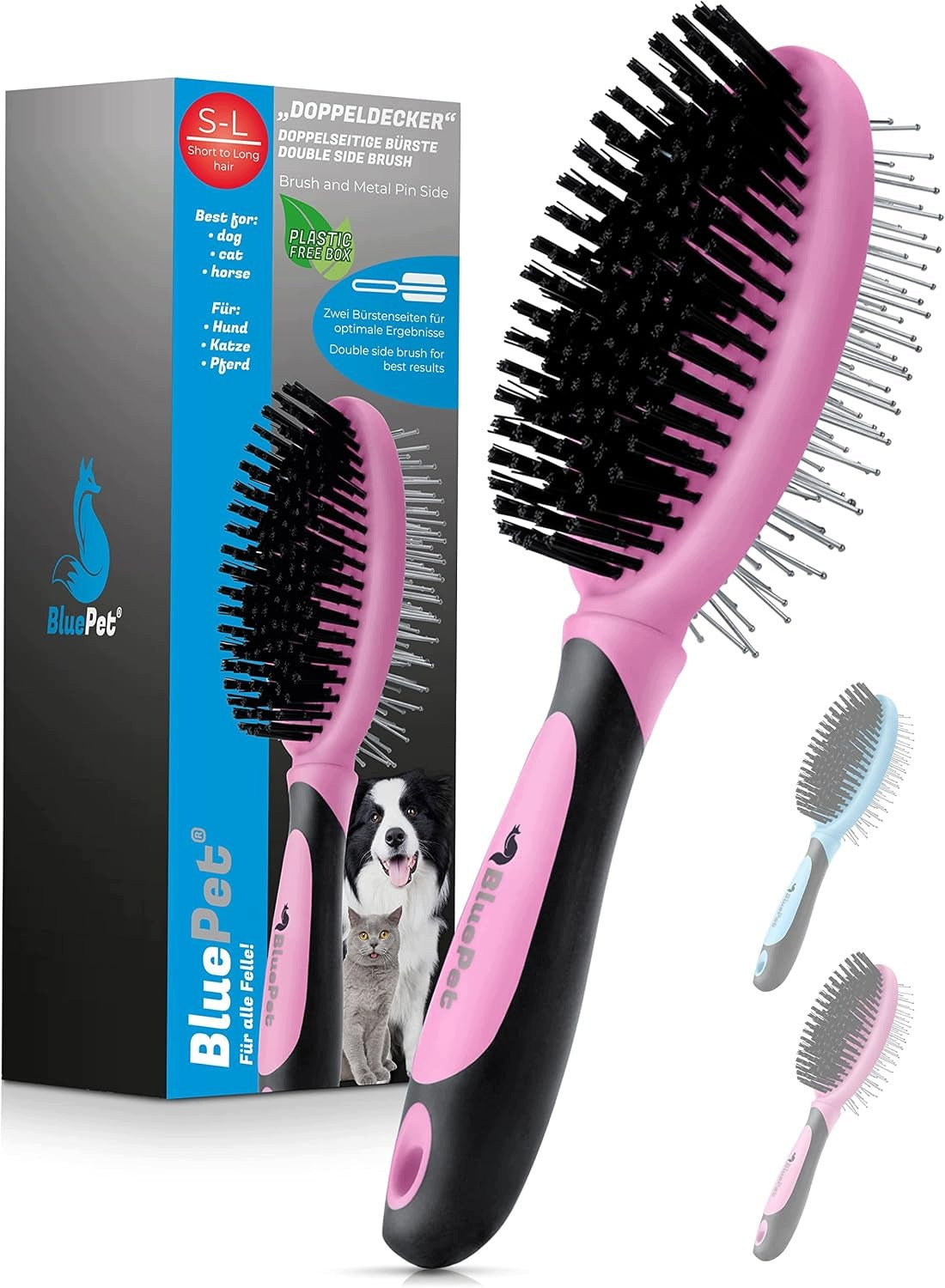 2IN1 DOG BRUSH LONG AND SHORT HAIR PUPPIES CATS