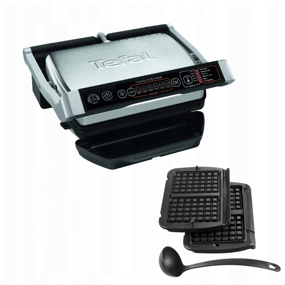 2IN1 ELECTRIC CONTACT GRILL FOLDING TEFAL OPTIGRILL WAFFLE MOLDS