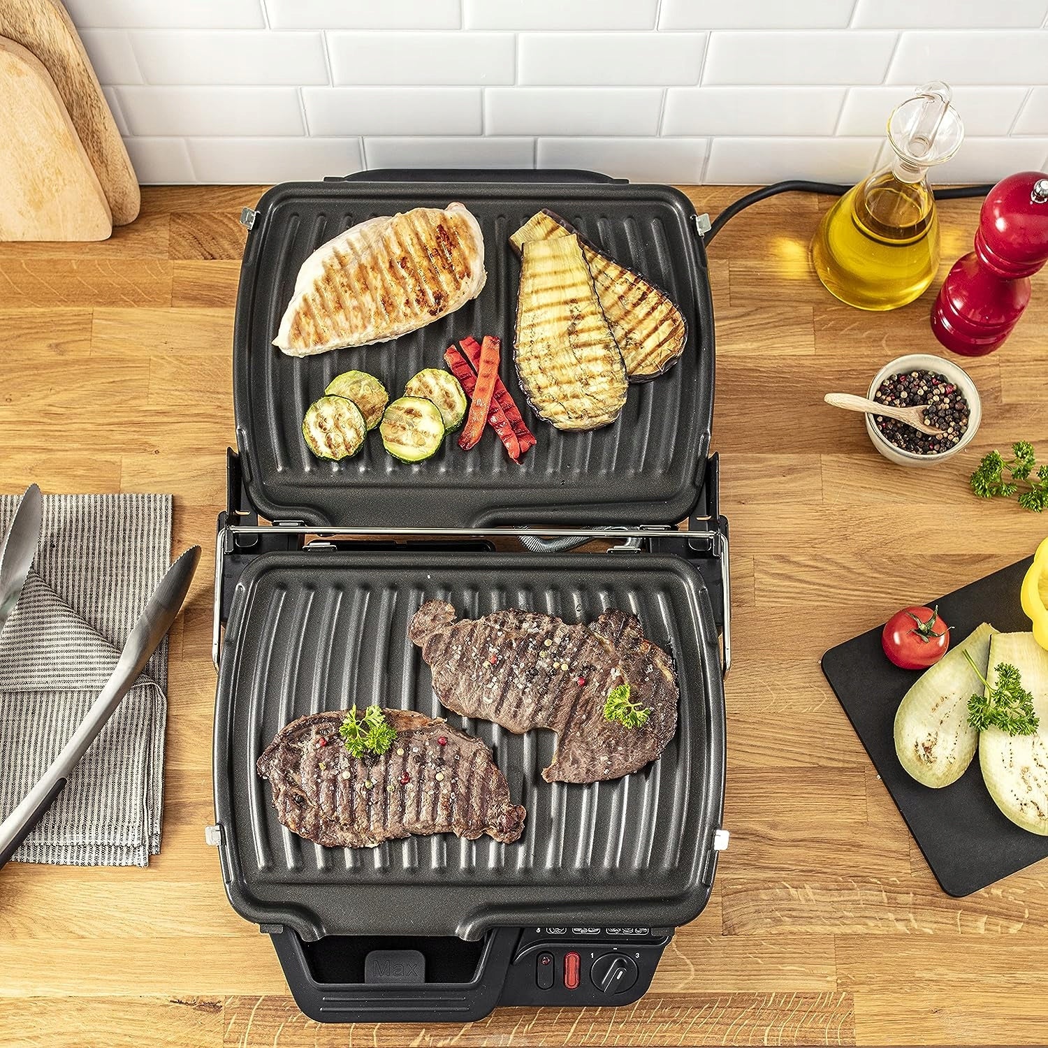 2IN1 GRILL PANINI ELECTRIC TOASTER FOLDING TEFAL GC3050 MEAT VEGETABLES Manufacturer code Grill 2w1 opiekacz panini Tefal 2000W 600 cm²