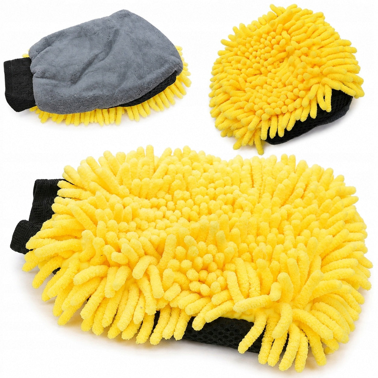 2IN1 MICROFIBER DOUBLE SIDED GLOVE FOR CAR WASH BRUSH DETAILING