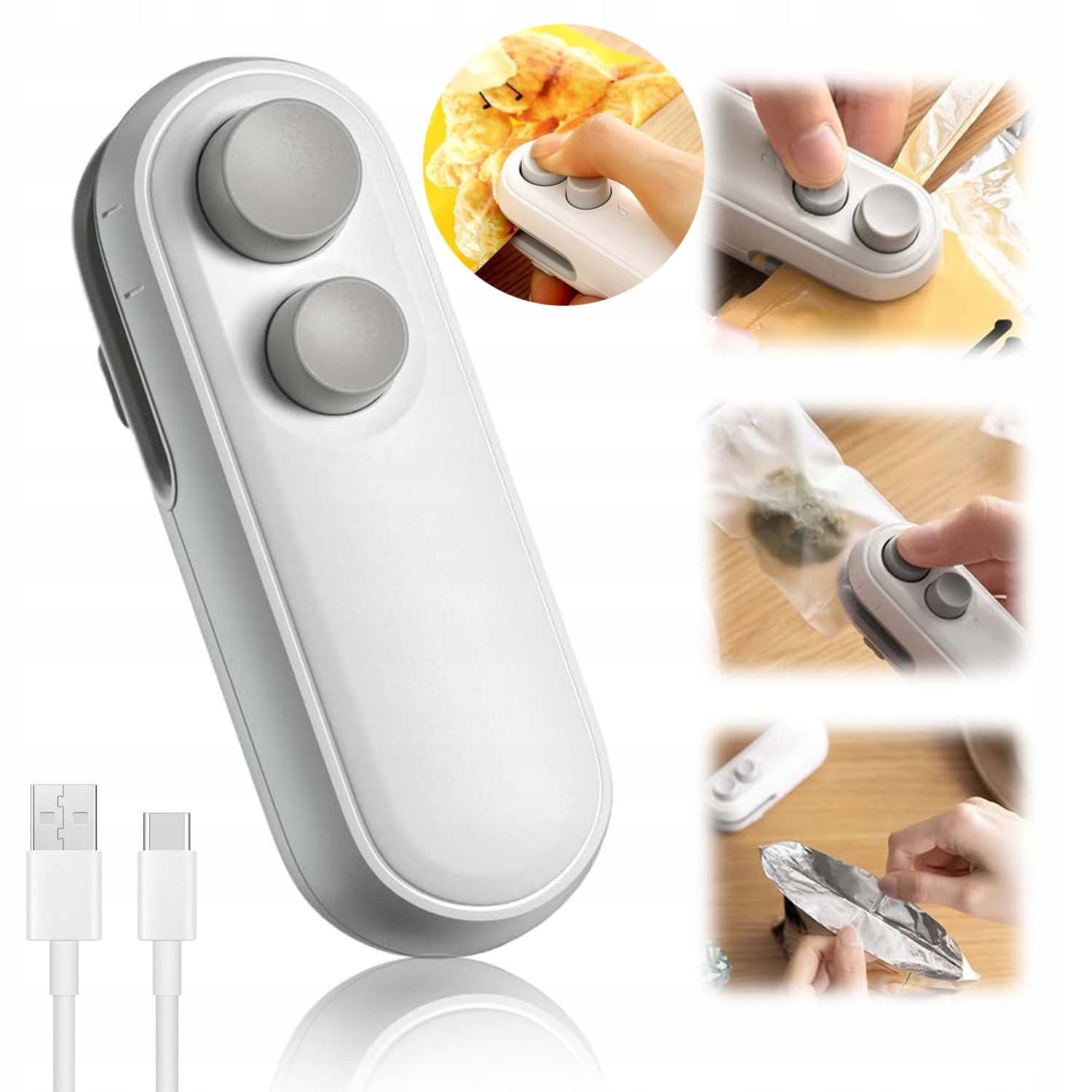 2IN1 MINI USB-C SEALER FOR FOIL BAGS MANUAL PACKAGING SEALER