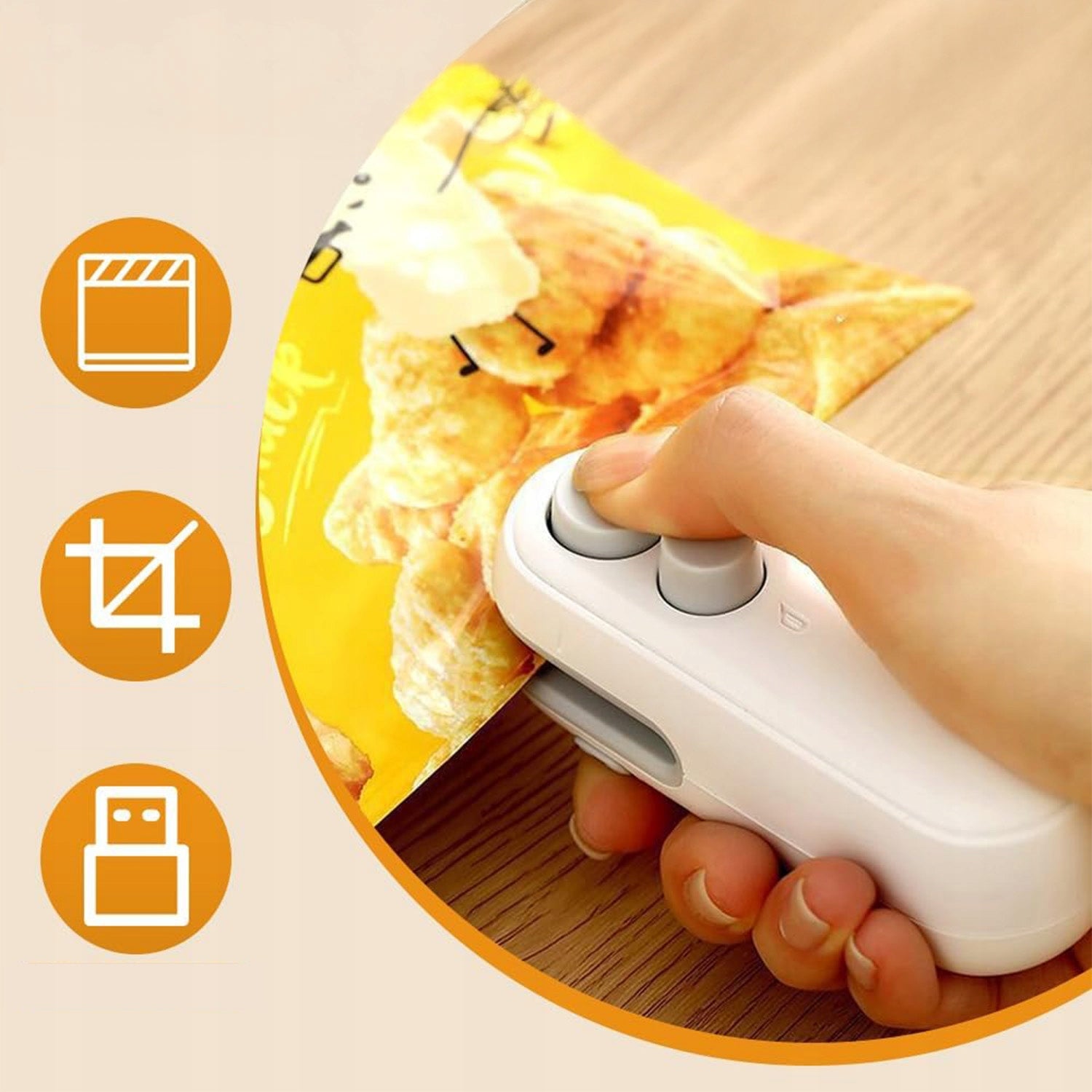 2IN1 MINI USB FOIL SEALER WIRELESS FOR FOOD PACKING MACHINE Model RĘCZNA ZGRZEWARKA DO FOLII