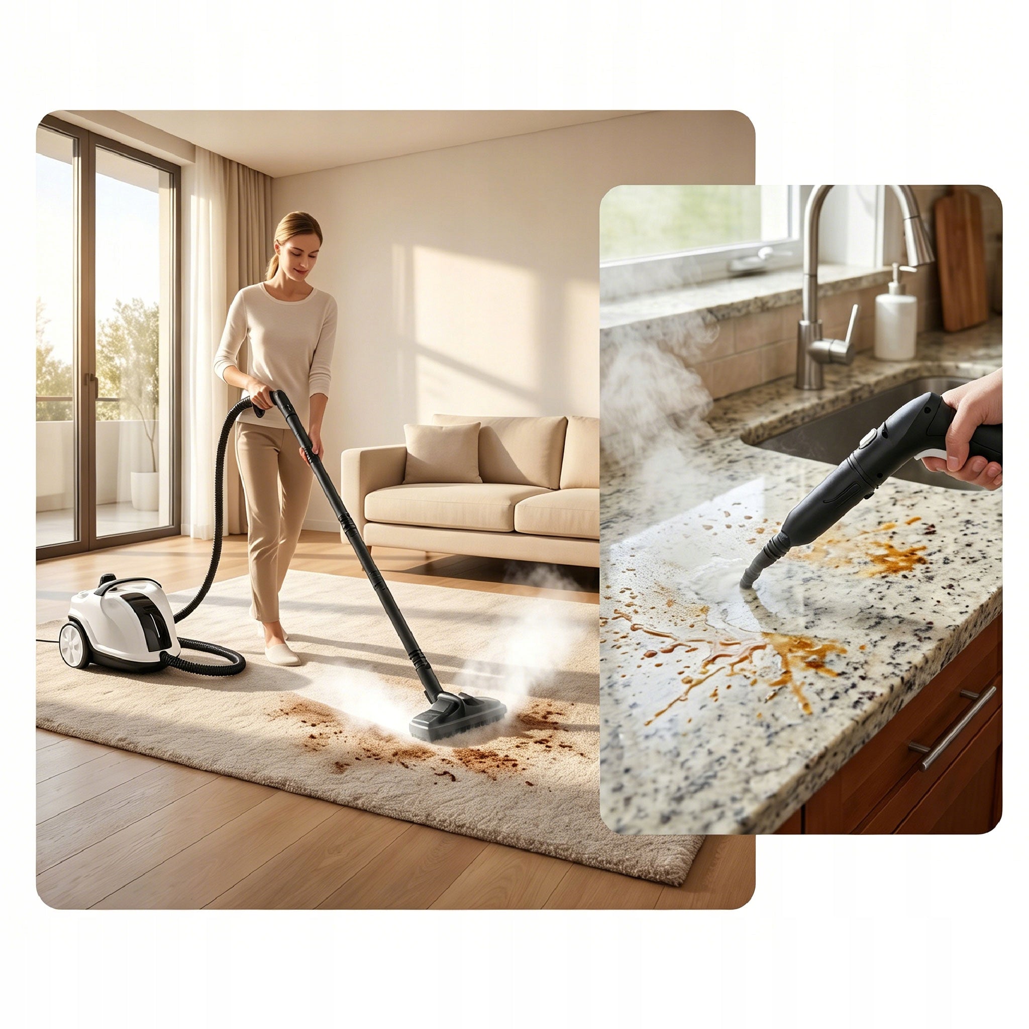 2IN1 MOP AND STEAM CLEANER WINDOW CLEANER 2000ML 5BAR - 2500W Model 05014140