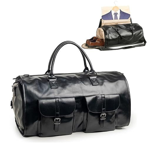 2IN1 TRAVEL BAG FOR CLOTHES PU LEATHER WATERPROOF FOR Leather Gift Color multicolor